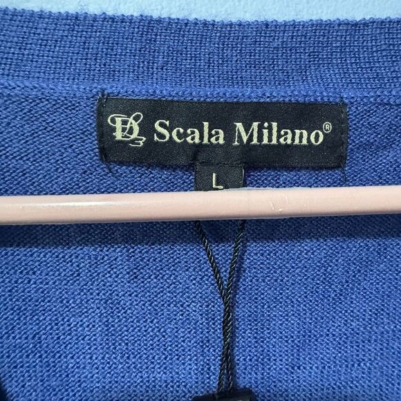 NWT Scala Milano Blue sweater cardigan large - Picture 3 of 5